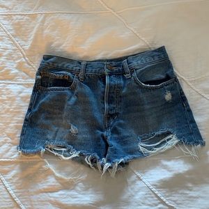 Free People denim high waisted shorts